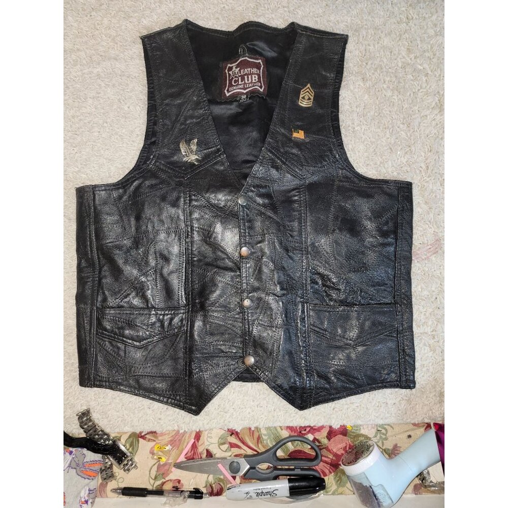 Leather Club Genuine Leather Vest Size 38